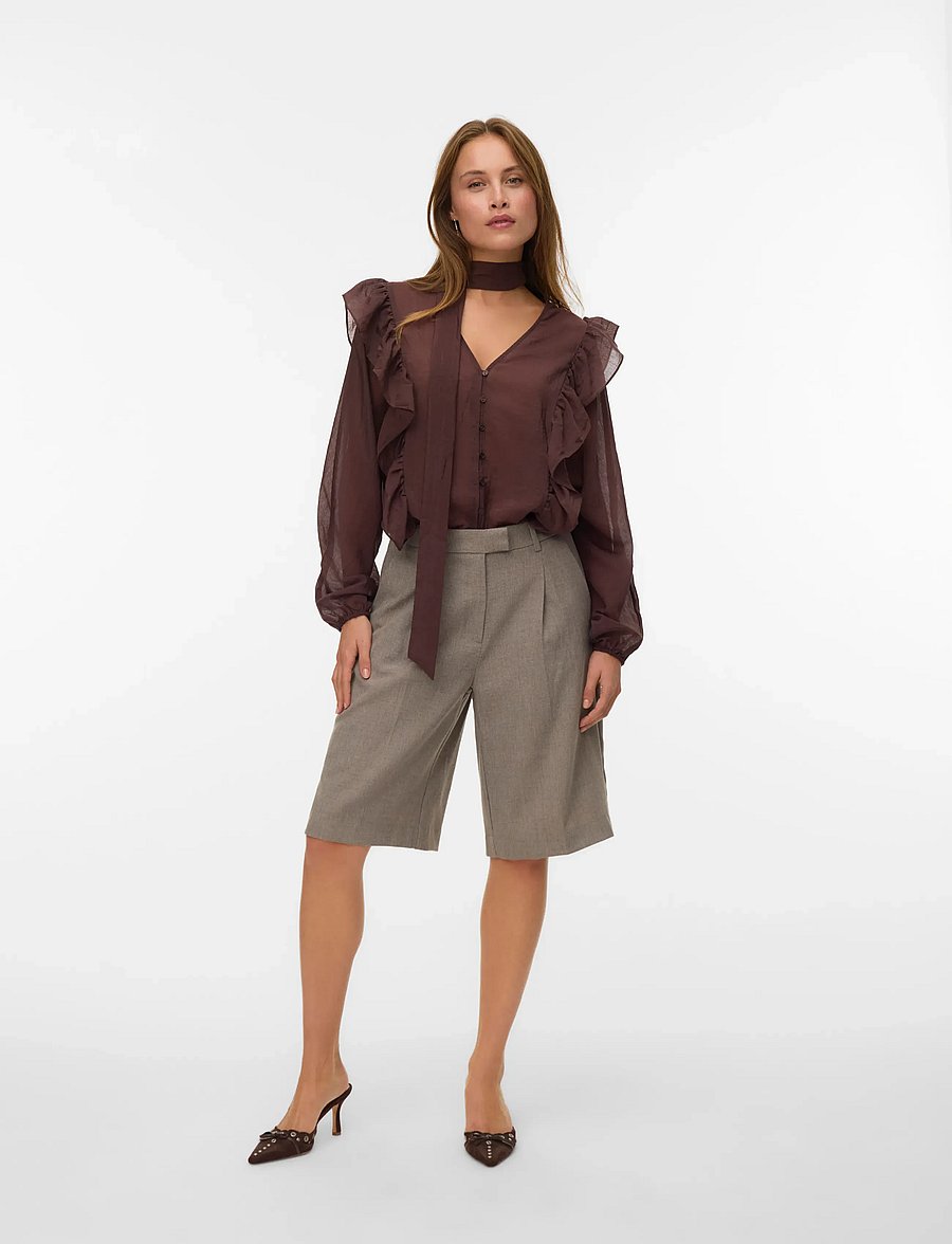 Vero Moda - VMBESTIE HW BERMUDA SHORTS NOOS - moon rock - 0