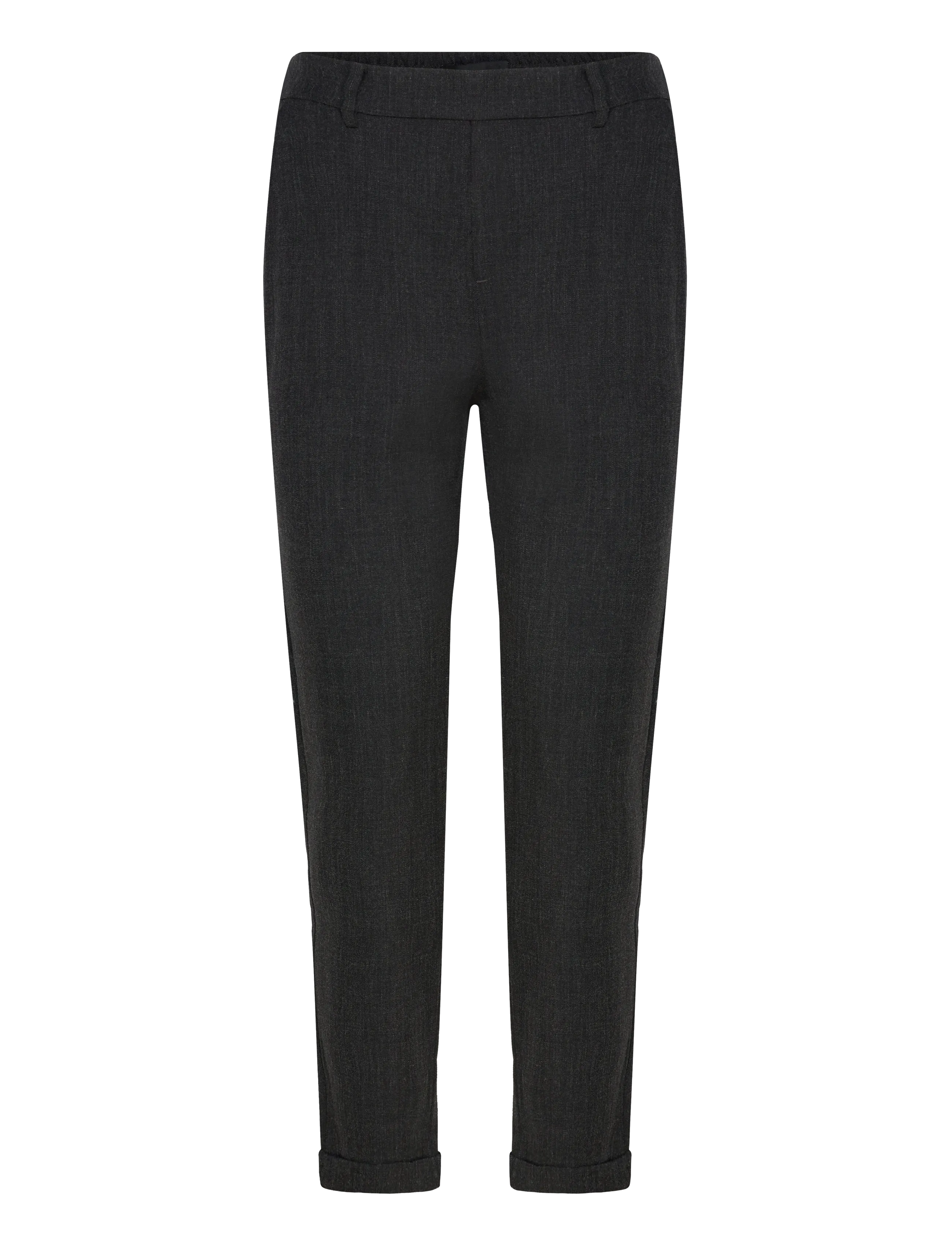 Vero Moda VMMAYA BESTIE MW LOOSE PANT NOOS - Slim fit trousers - DARK GREY MELANGE / grey