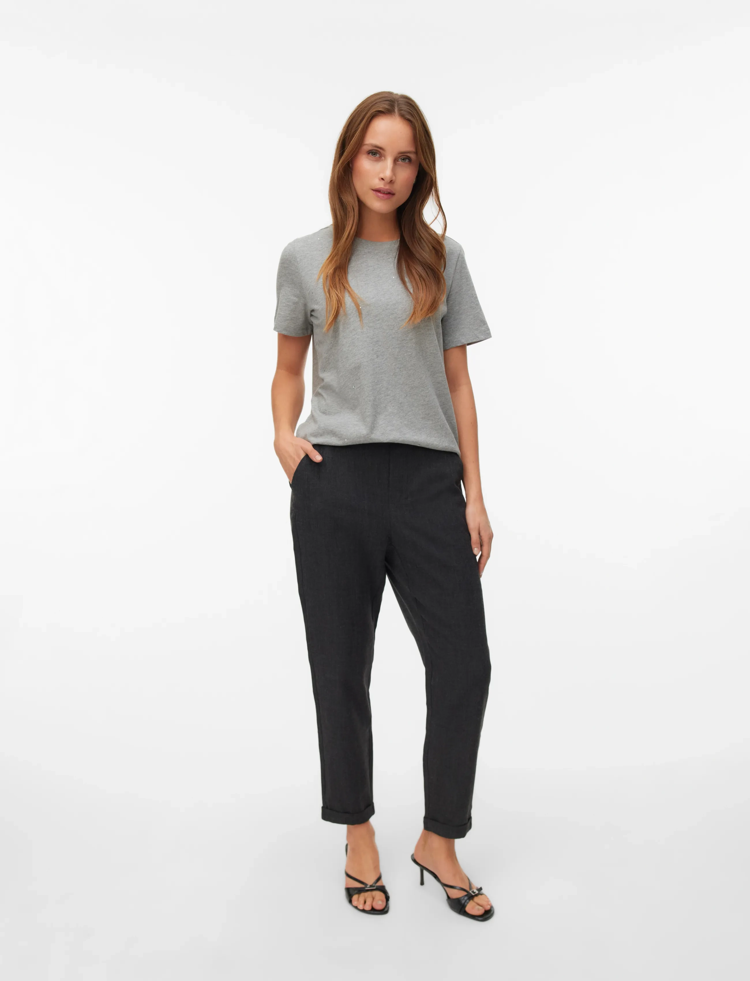 Vero Moda Vmmaya Bestie Mw Loose Pant Noos, M x 32, Grey, Bukser > Lige Ben, Dame