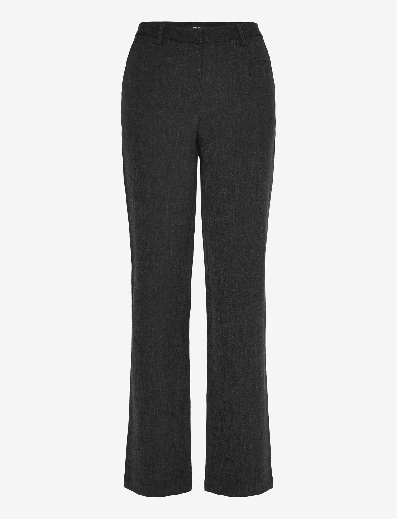 Vero Moda - VMZAMIRA BESTIE MW STRAIGHT PANT NOOS - straight leg hosen - dark grey melange - 1
