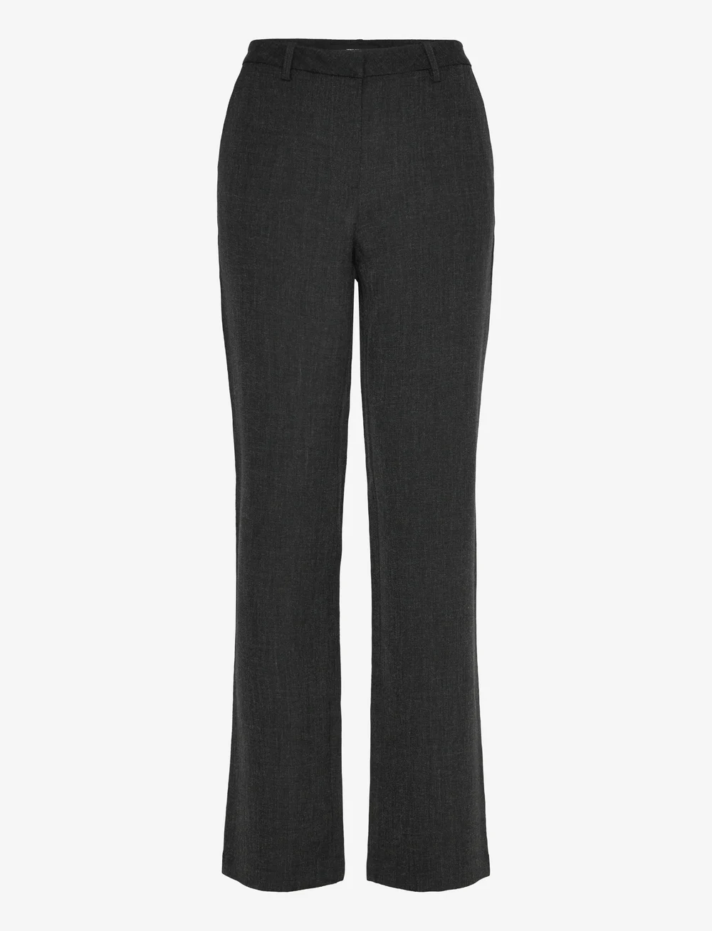 Vero Moda - VMZAMIRA BESTIE MW STRAIGHT PANT NOOS - bukser med lige ben - dark grey melange - 1