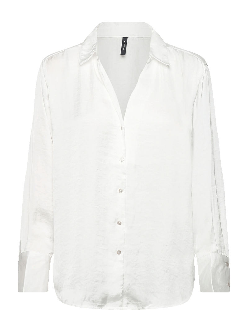 Vero Moda - VMSOMMER LS SHIRT WVN NOOS - langærmede skjorter - snow white - 1