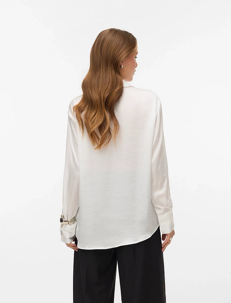 Vero Moda - VMSOMMER LS SHIRT WVN NOOS - langærmede skjorter - snow white - 3