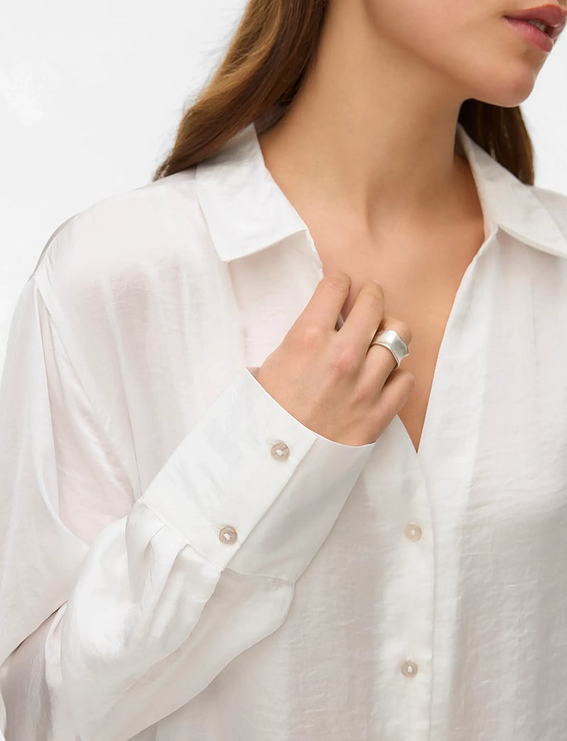 Vero Moda - VMSOMMER LS SHIRT WVN NOOS - langærmede skjorter - snow white - 5