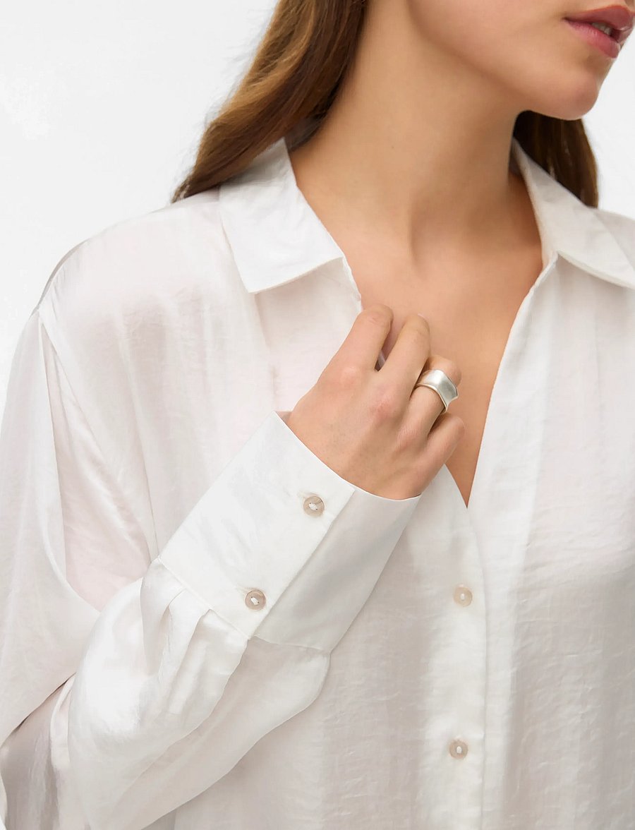 Vero Moda - VMSOMMER LS SHIRT WVN NOOS - snow white - 5