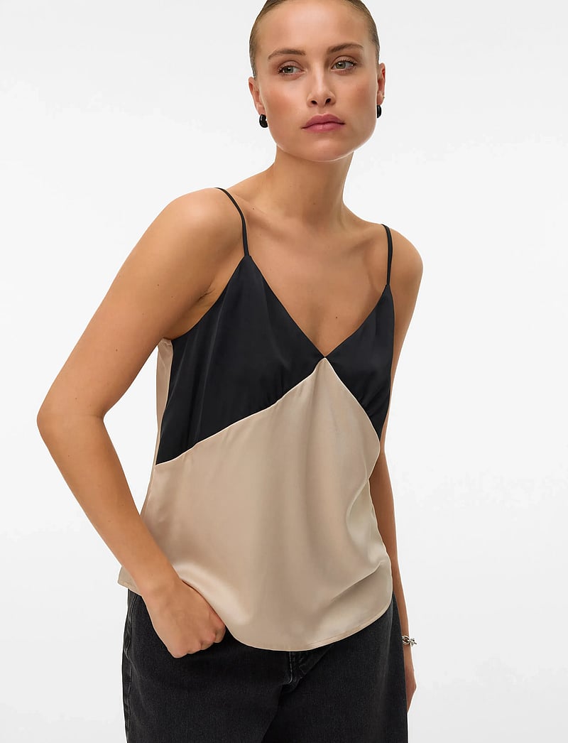 Vero Moda - VMJOY SINGLET TOP WVN BTQ - sleeveless tops - black - 3