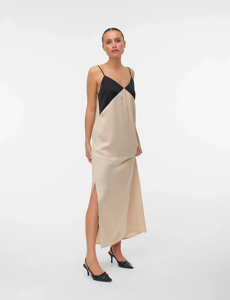 Vero Moda - VMJOY SINGLET ANKLE DRESS WVN BTQ - maxi kjoler - black - 0