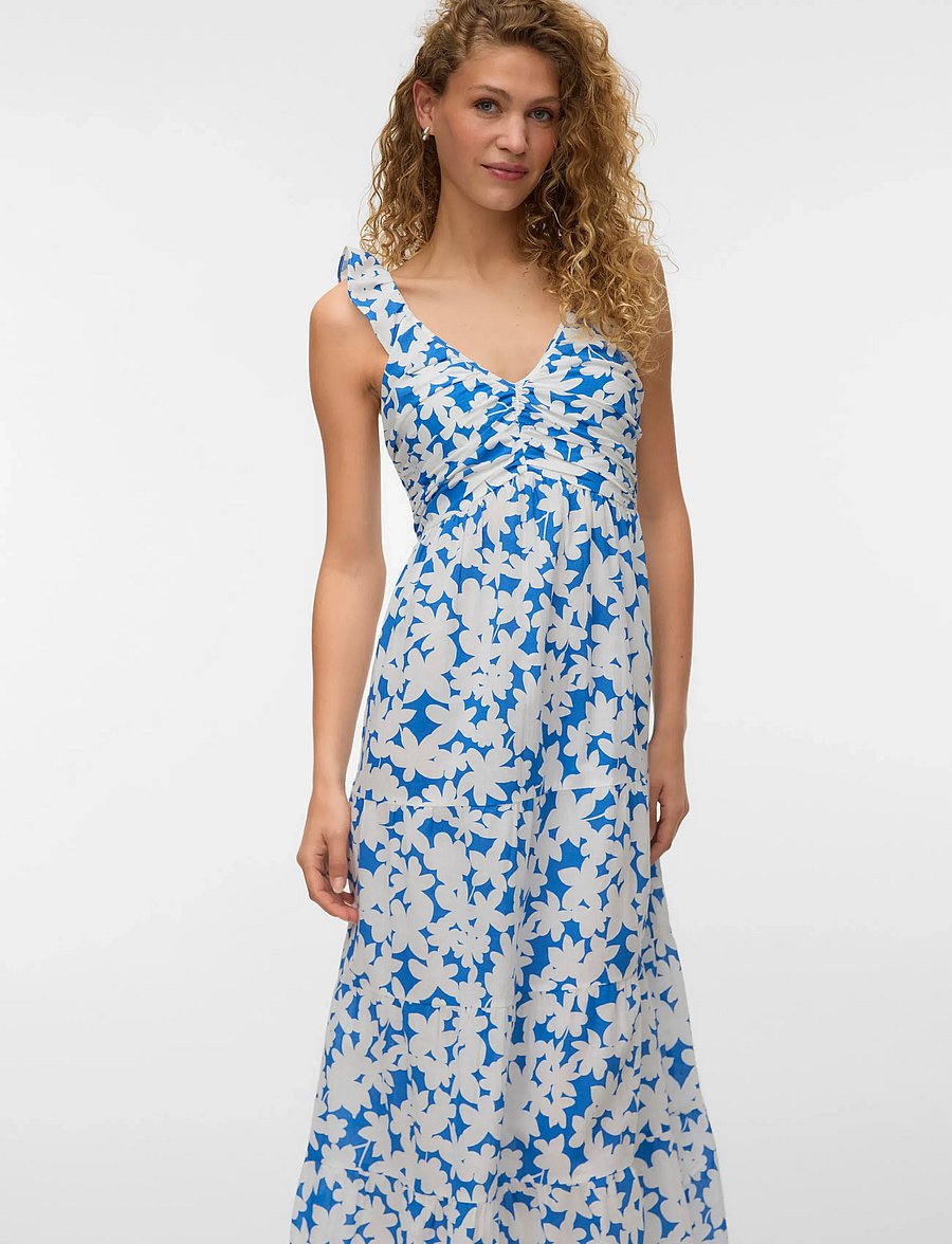 Vero Moda - VMDICTHE SL FRILL ANKLE DRESS WVN GA - sommerkjoler - nebulas blue - 3