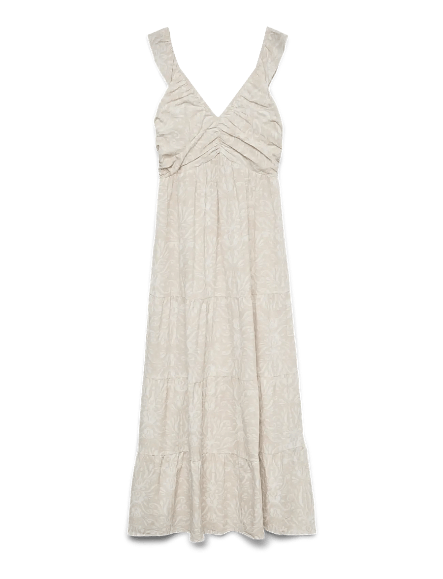 Vero Moda - VMDICTHE SL FRILL ANKLE DRESS WVN GA - sommerkleider - pumice stone - 1