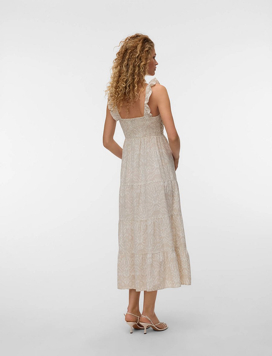 Vero Moda - VMDICTHE SL FRILL ANKLE DRESS WVN GA - sommerkleider - pumice stone - 2