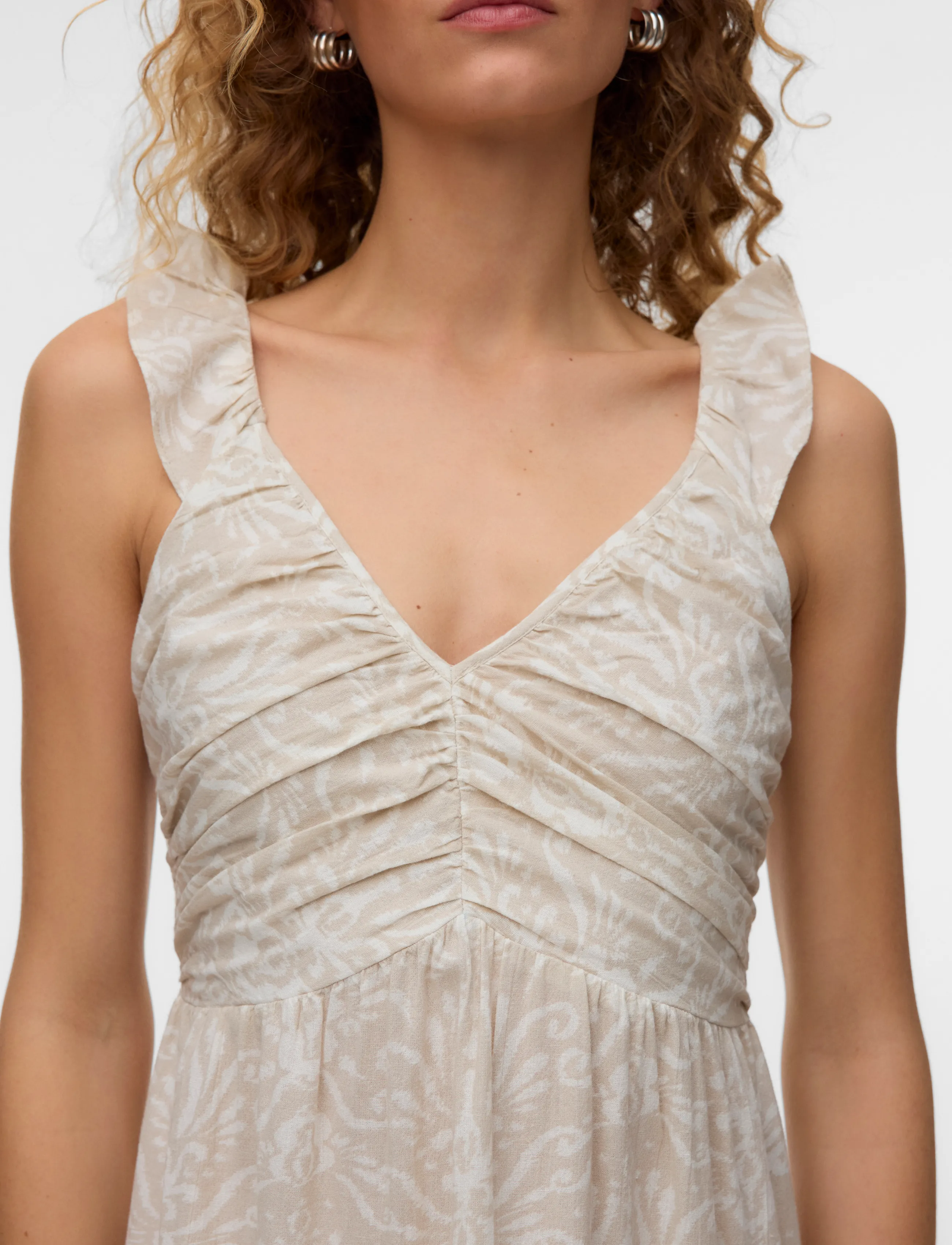 Vero Moda - VMDICTHE SL FRILL ANKLE DRESS WVN GA - sommerkjoler - pumice stone - 3