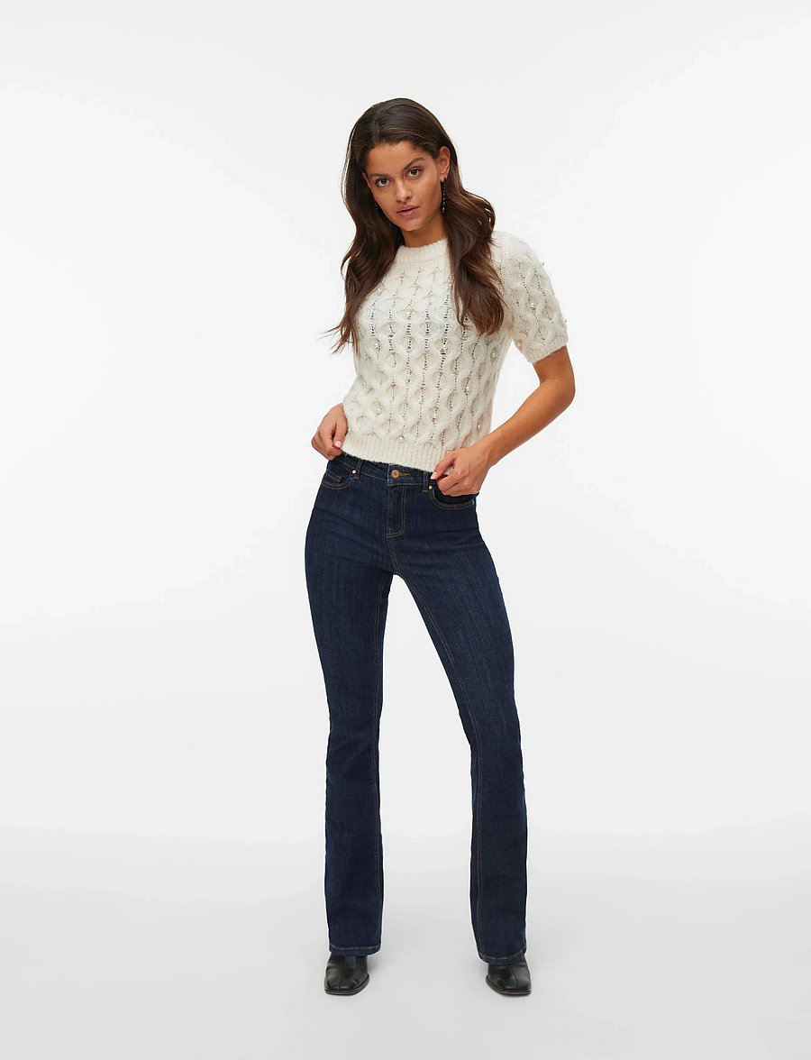 Vero Moda - VMCATANIA 2/4 PEARL PULLOVER VIP - striktrøjer - birch - 0