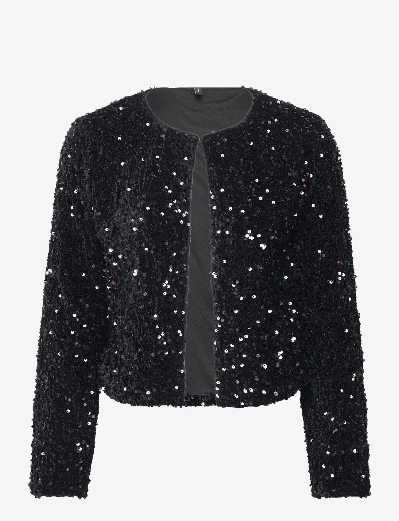 Vero Moda - VMBELLA LS O-NECK SHORT SQ CARDIGAN JRS - cardigans - black - 1