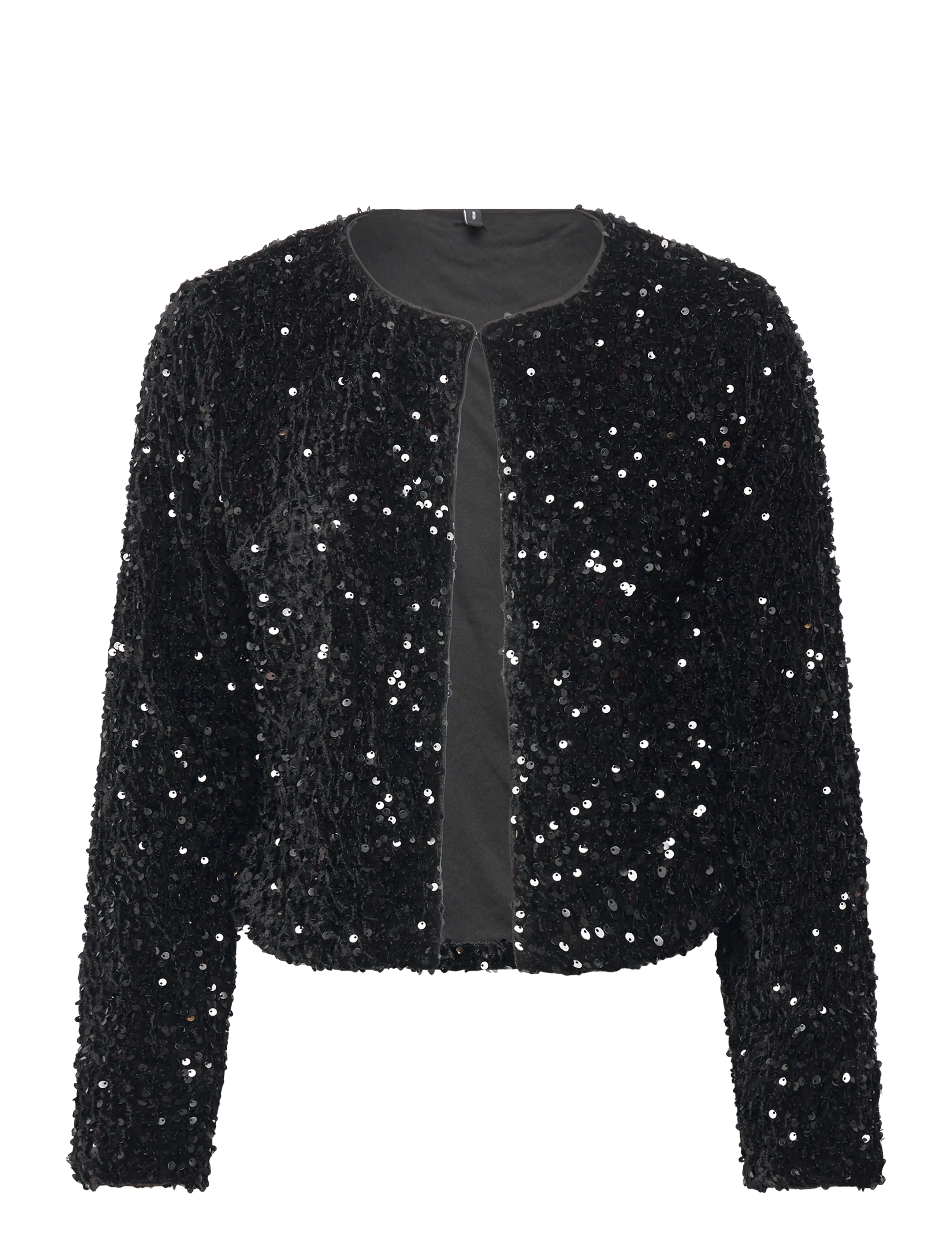 Vero Moda VMBELLA LS O-NECK SHORT SQ CARDIGAN JRS - Neuleet - BLACK / black