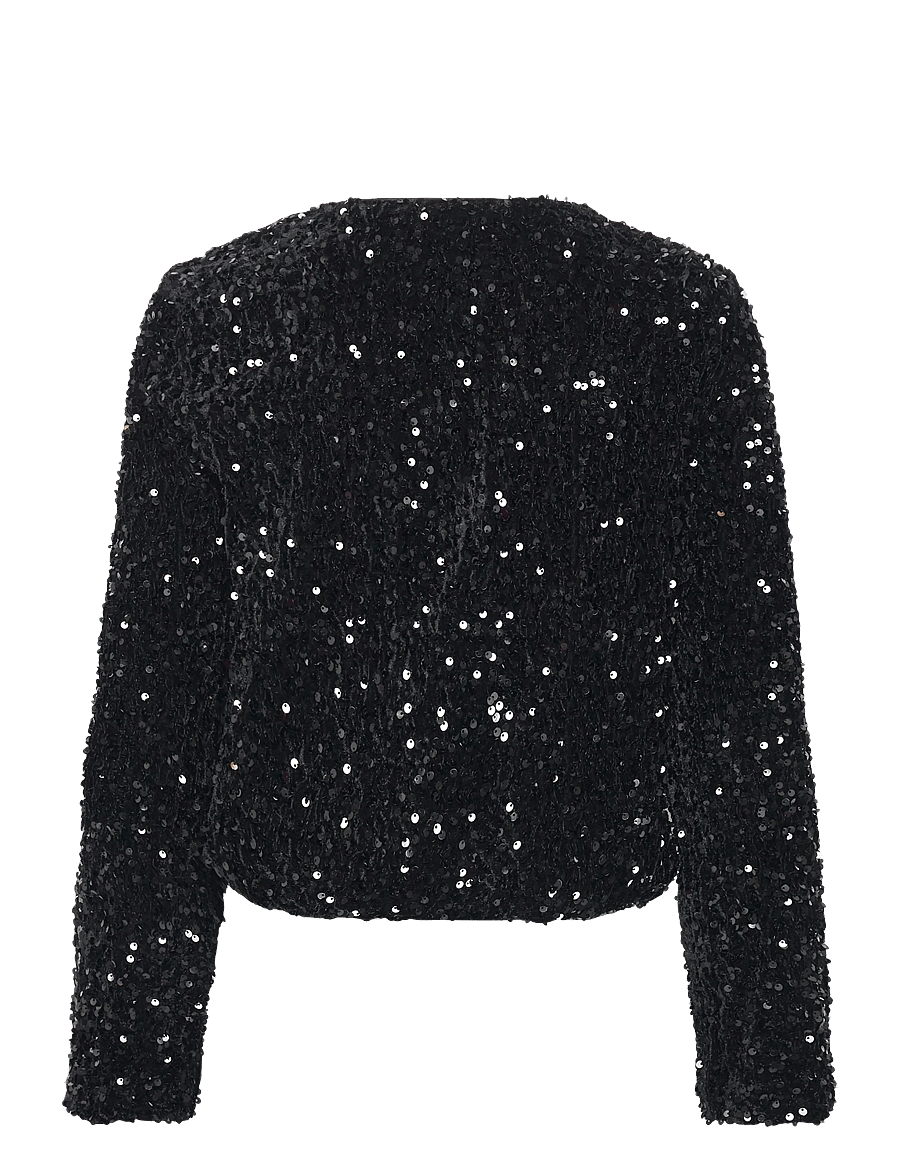 Vero Moda - VMBELLA LS O-NECK SHORT SQ CARDIGAN JRS - kardiganid - black - 2