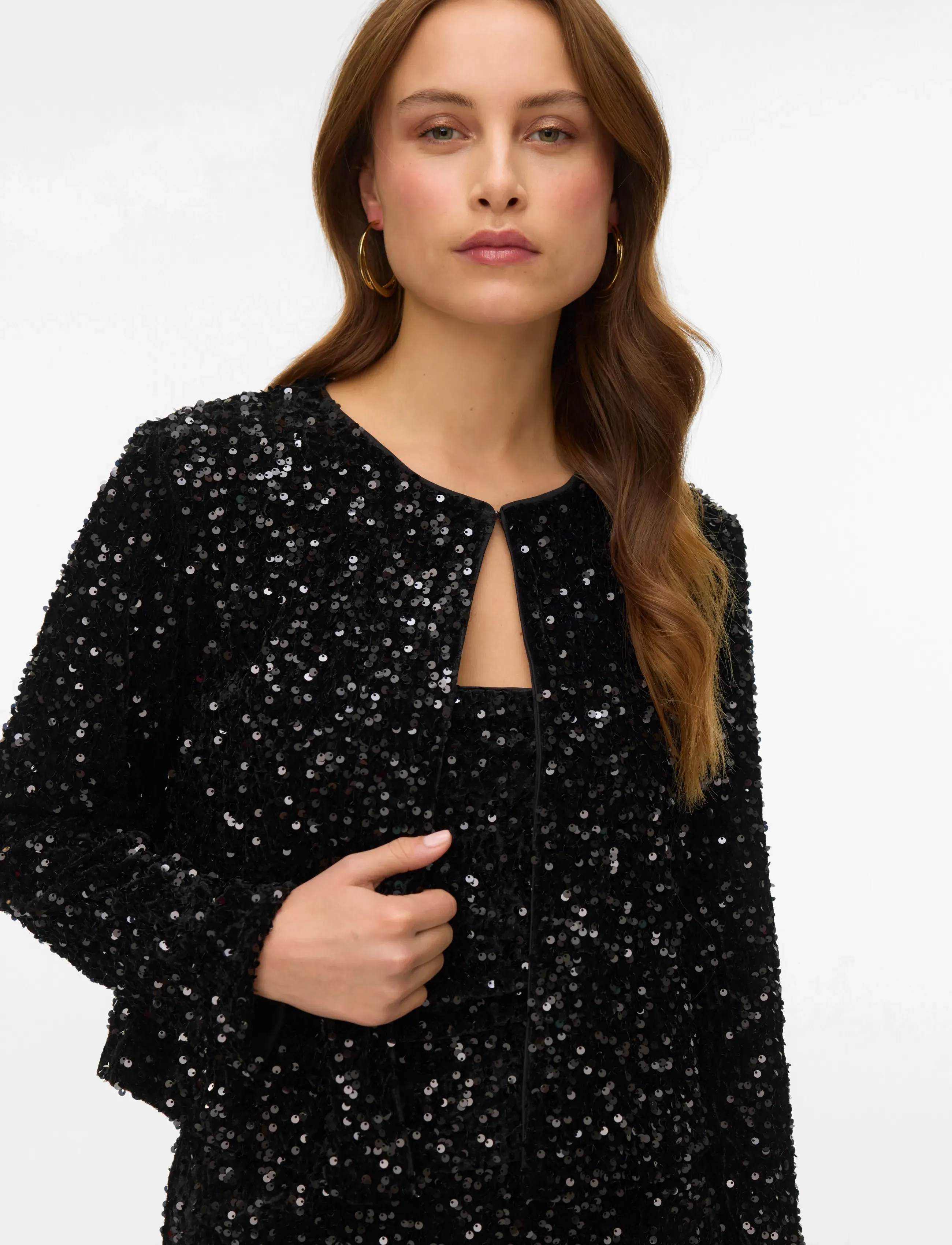 Vero Moda - VMBELLA LS O-NECK SHORT SQ CARDIGAN JRS - gebreide vesten - black - 4