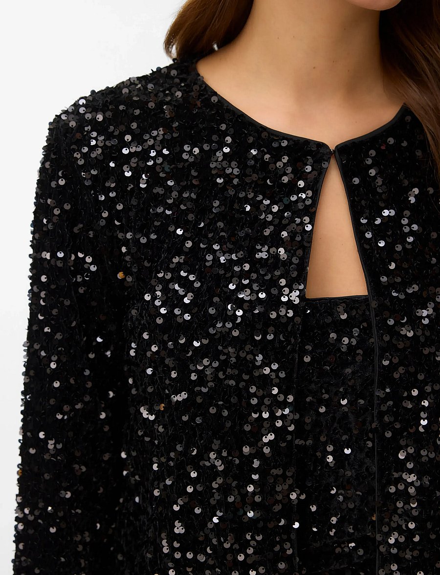 Vero Moda - VMBELLA LS O-NECK SHORT SQ CARDIGAN JRS - kardiganid - black - 5
