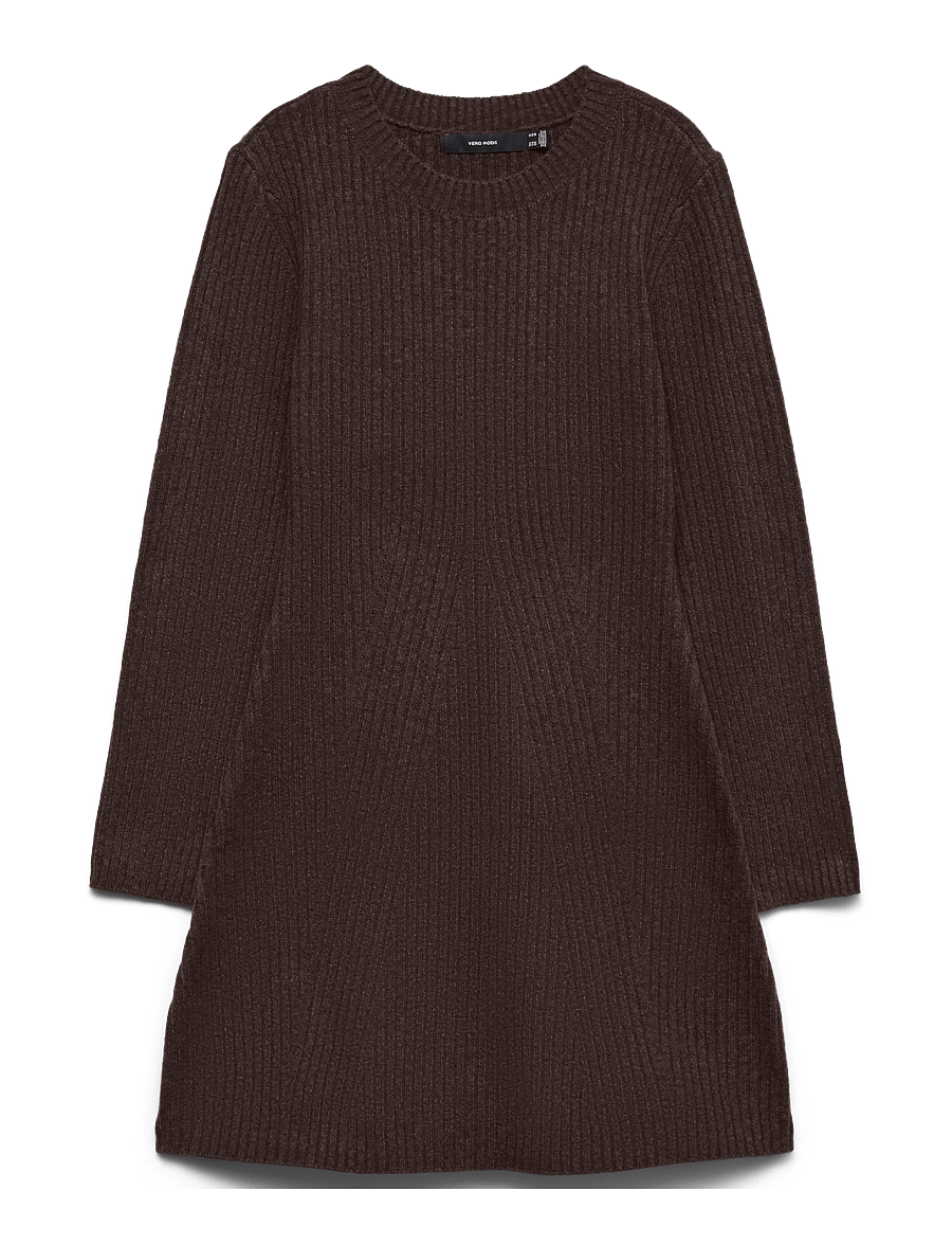 Vero Moda - VMJOSANNA LS SHORT DRESS NOOS - strickkleider - chocolate torte - 0