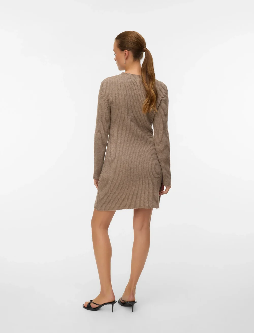 Vero Moda - VMJOSANNA LS SHORT DRESS NOOS - strikkjoler - fossil - 2