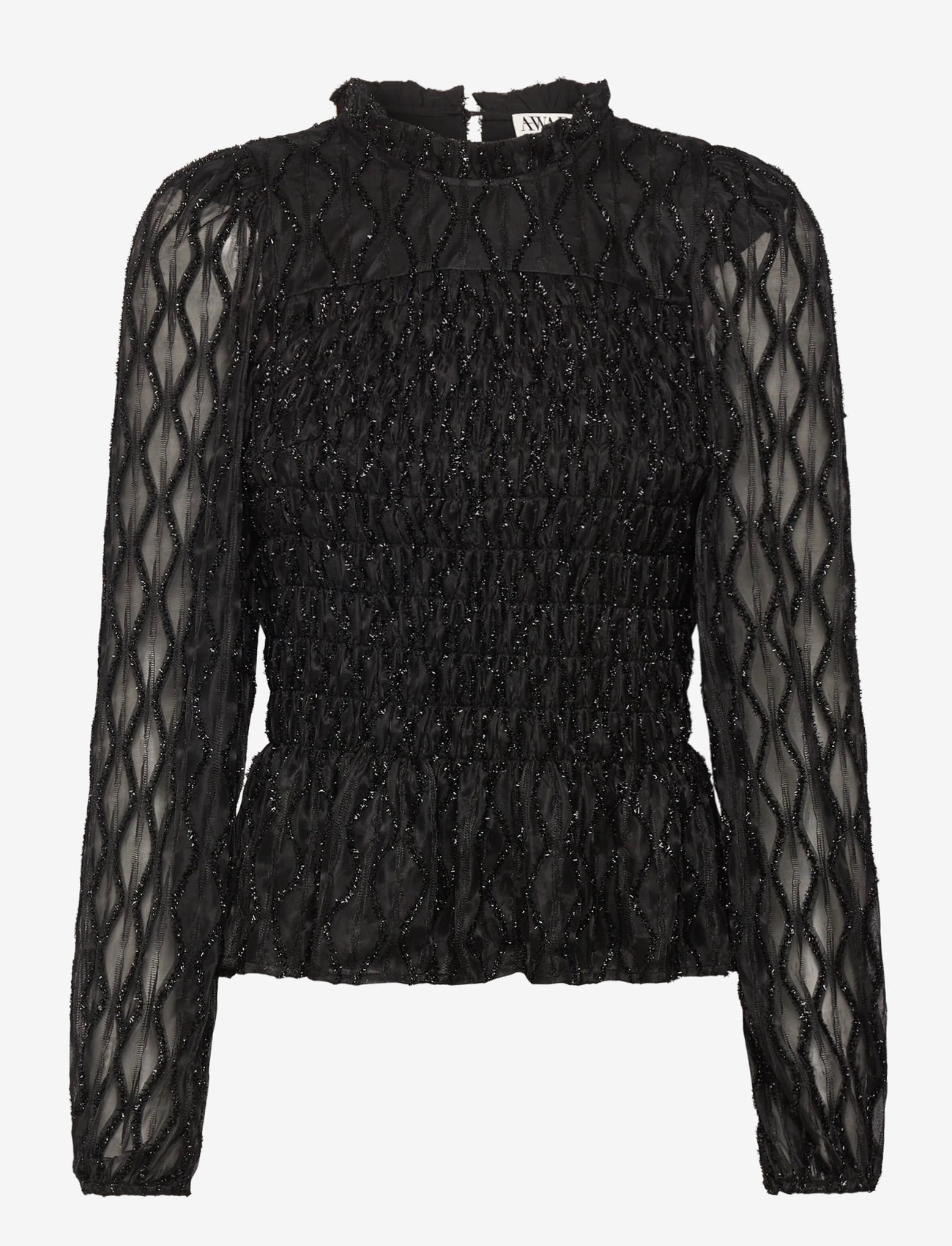 Vero Moda - AWNOLITA LS HIGH NECK SMOCK TOP - pikkade varrukatega pluusid - black - 0