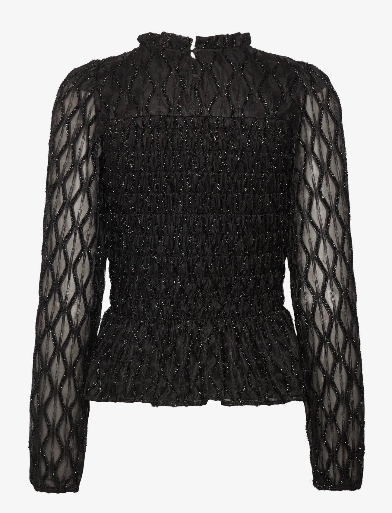 Vero Moda - AWNOLITA LS HIGH NECK SMOCK TOP - pikkade varrukatega pluusid - black - 1
