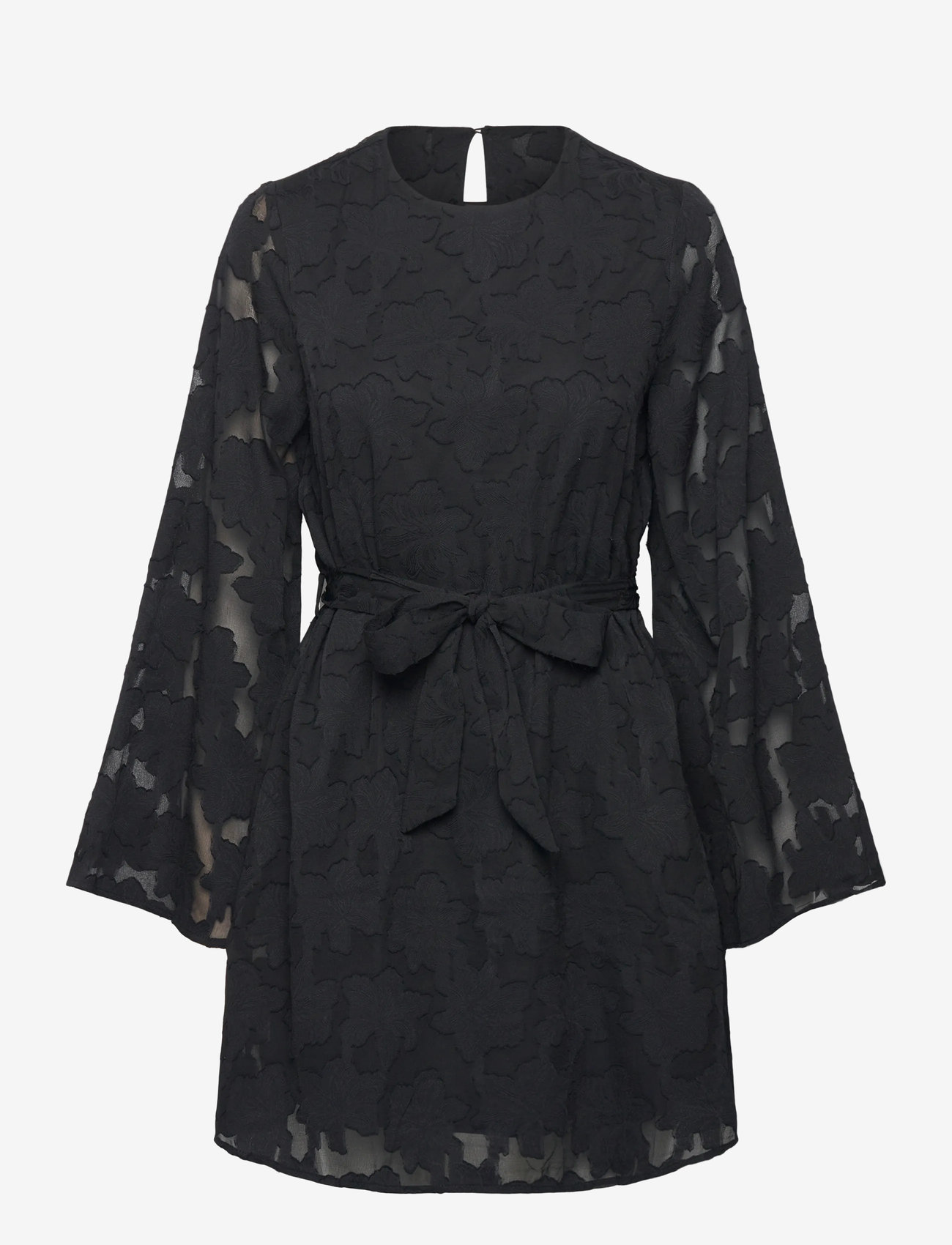 Vero Moda - VMSLOANE LS SHORT DRESS WVN EXP - korta klänningar - black - 0