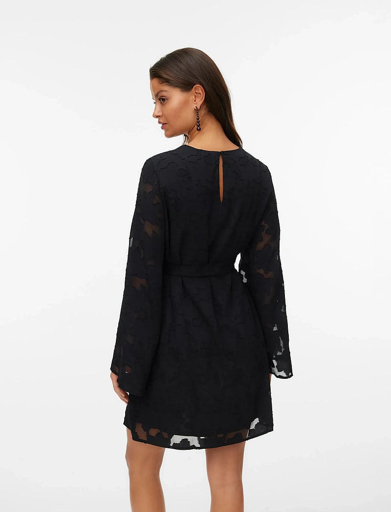 Vero Moda - VMSLOANE LS SHORT DRESS WVN EXP - kurze kleider - black - 3