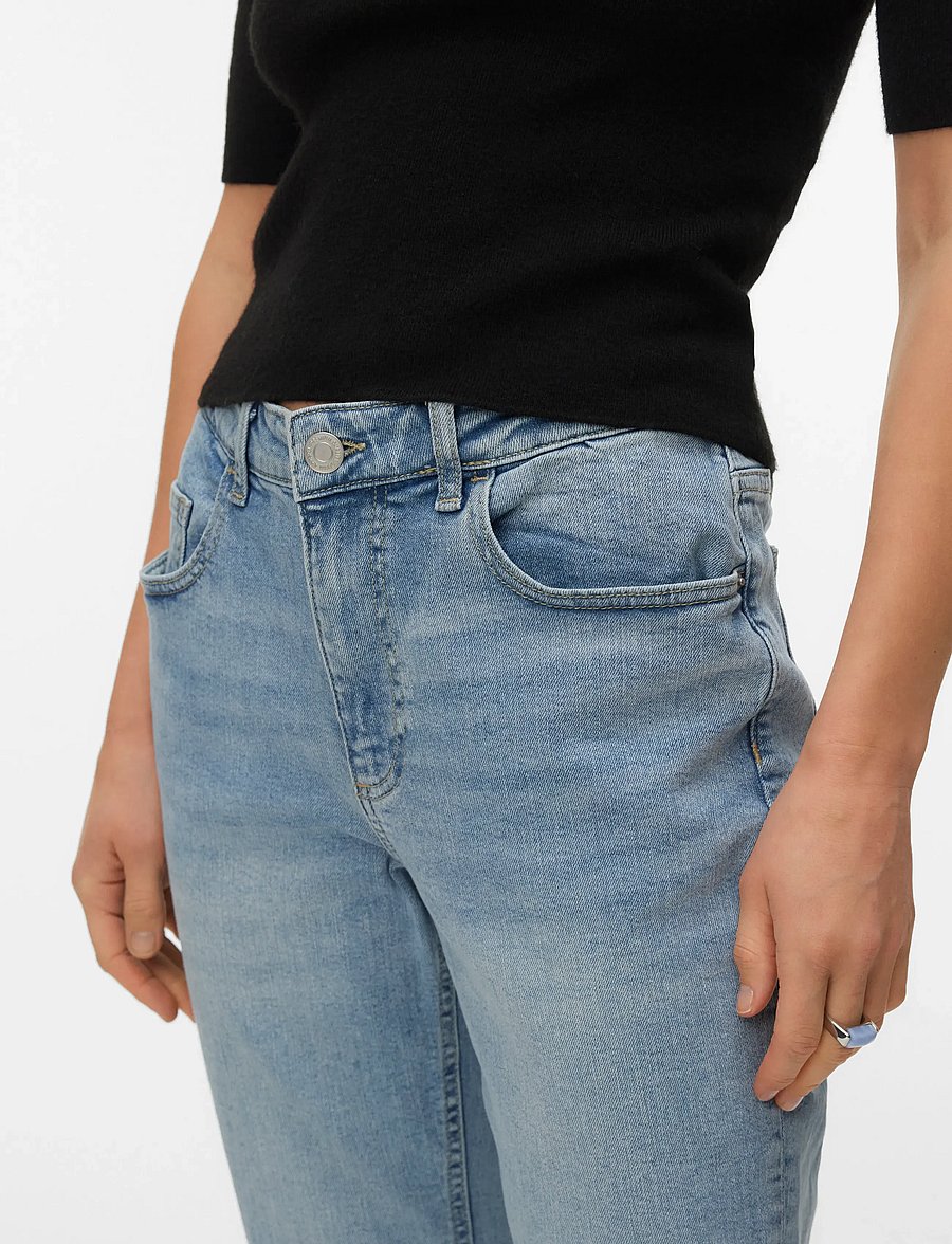 Vero Moda - VMROSIE MR STRAIGHT S ANK RA3045 GA NOOS - slim gallabuxur - light blue denim - 5