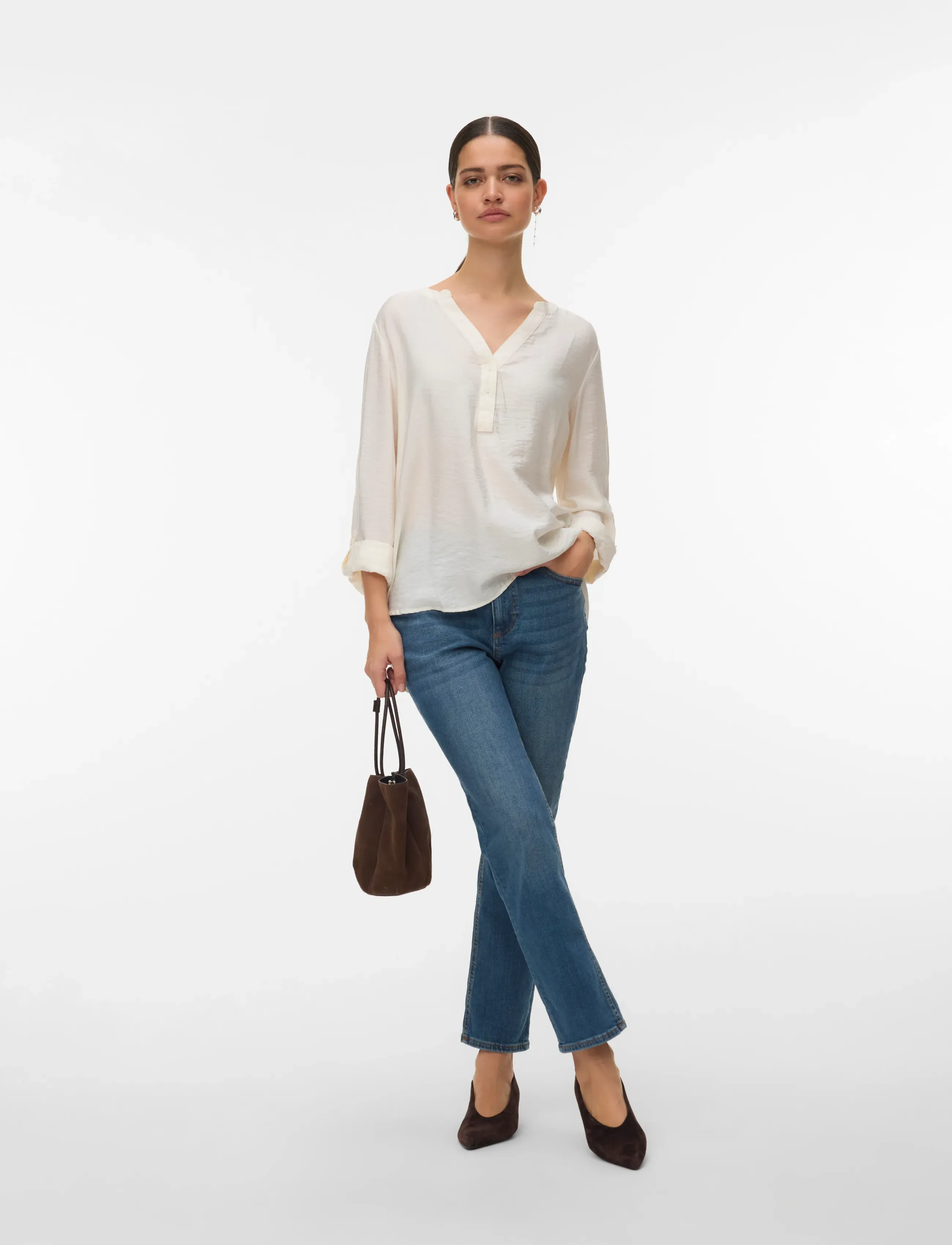 Vero Moda VMROSIE MR SLIM ANK J RA3047 GA NOOS - Jeans - DARK BLUE DENIM / blue
