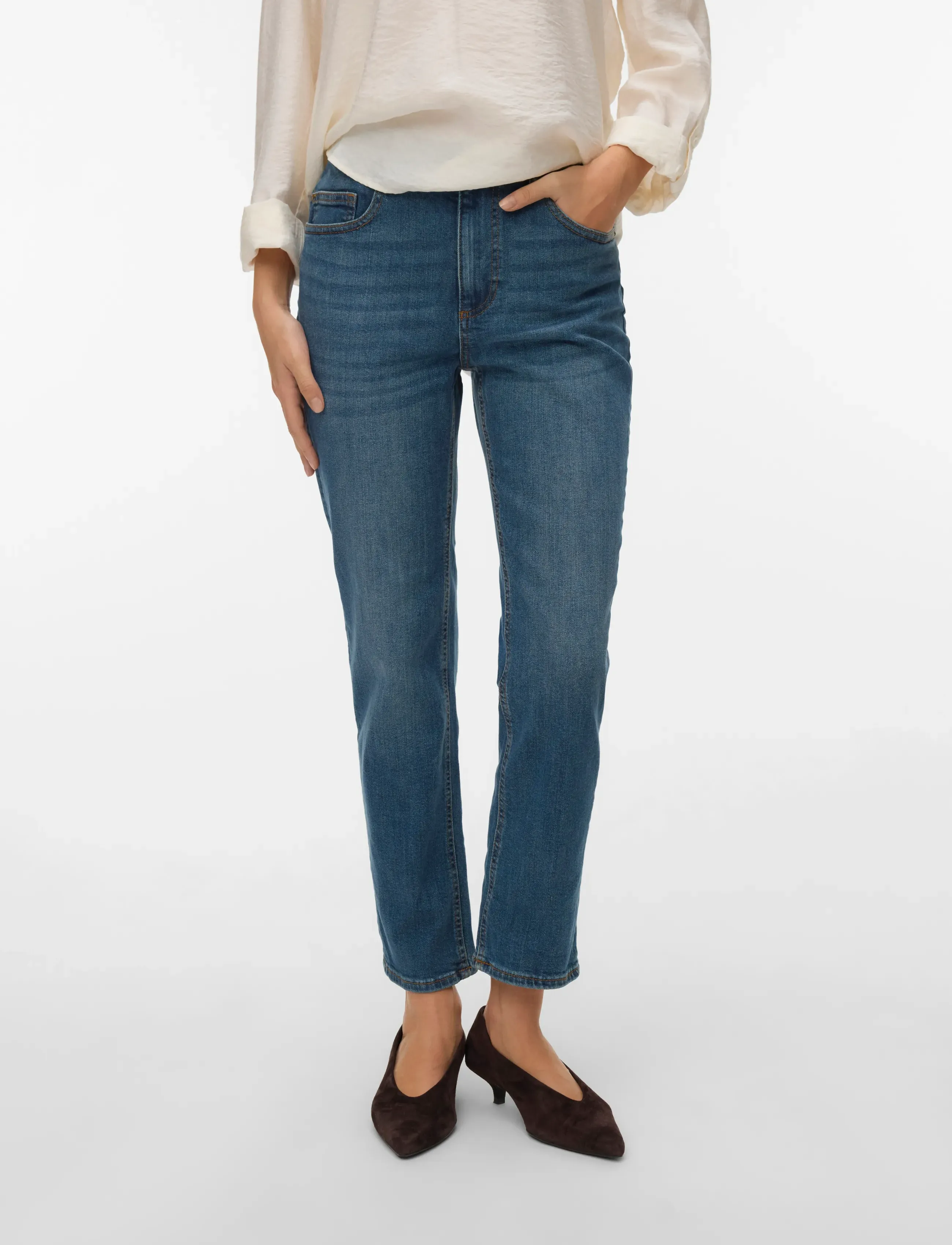 Vero Moda - VMROSIE MR SLIM ANK J RA3047 GA NOOS - raka jeans - dark blue denim - 4