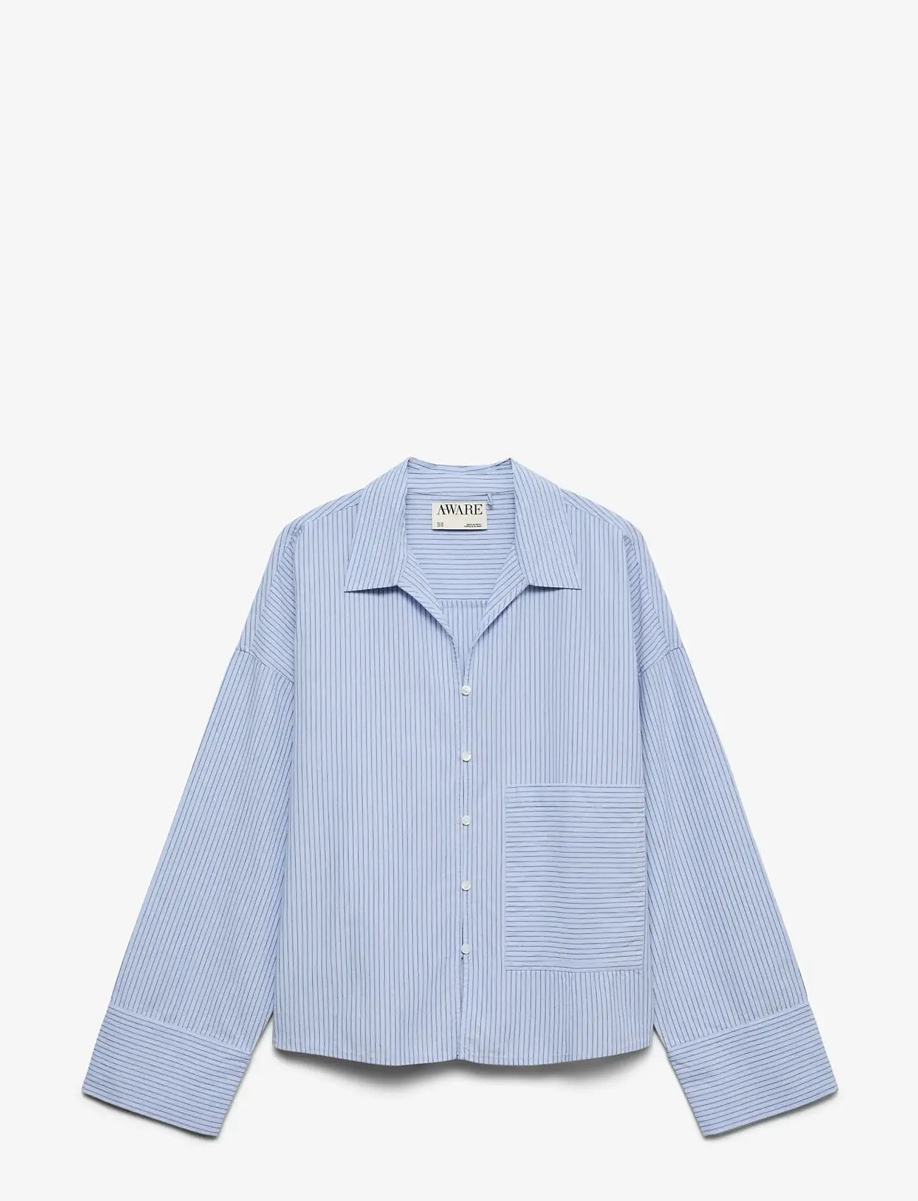 Vero Moda - AWALLY LS BOXY SHIRT - pitkähihaiset kauluspaidat - brunnera blue - 1
