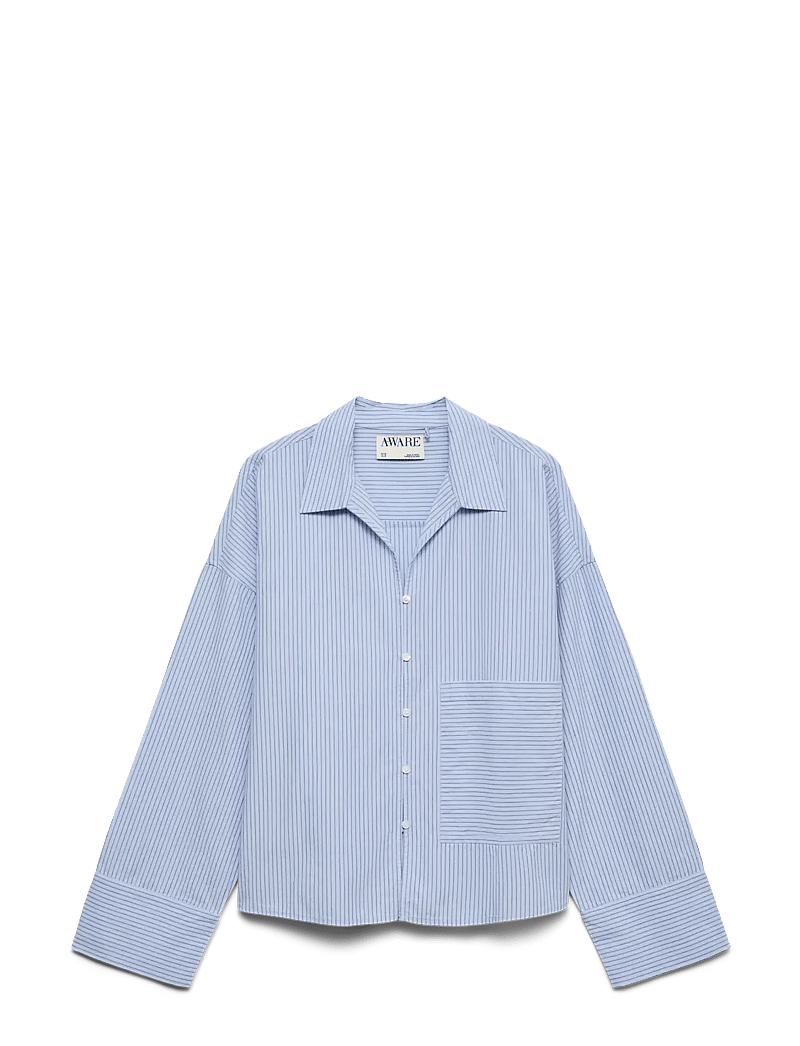 Vero Moda - AWALLY LS BOXY SHIRT - pitkähihaiset kauluspaidat - brunnera blue - 1