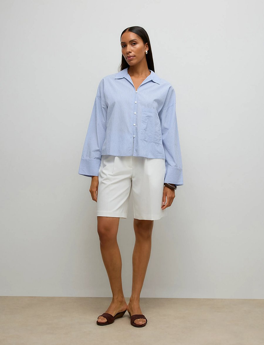 Vero Moda - AWALLY LS BOXY SHIRT - langärmlige hemden - brunnera blue - 0