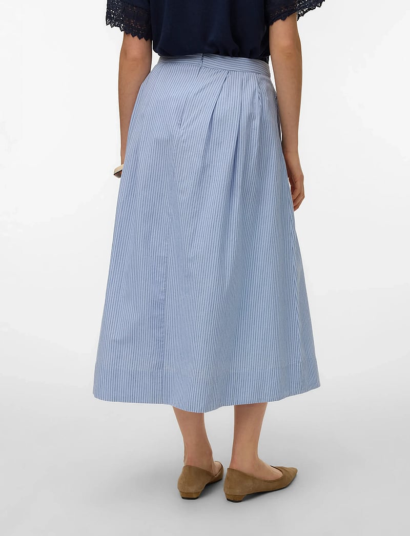 Vero Moda - AWALLY HW 7/8 SKIRT - faltenröcke - brunnera blue - 2
