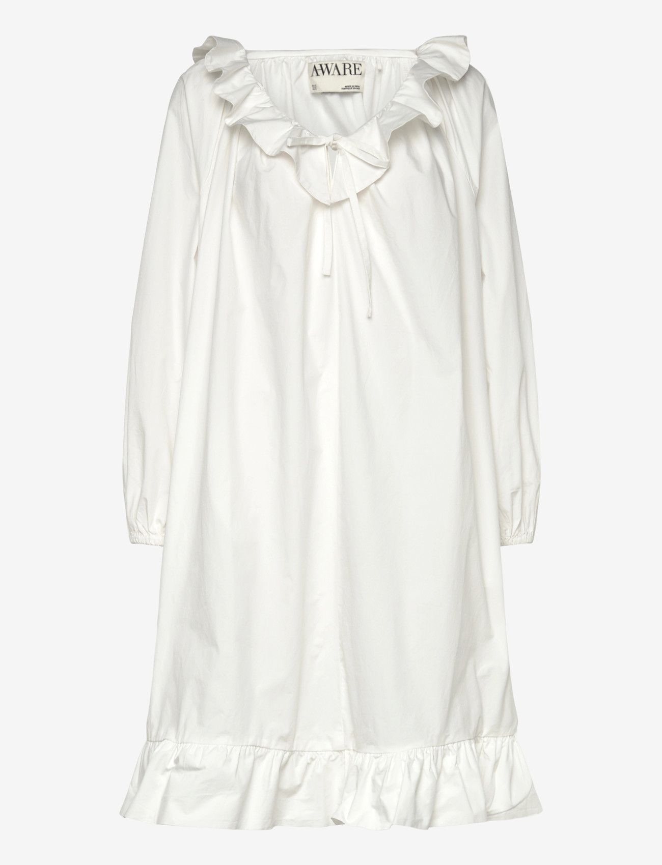 Vero Moda - AWAKARI LS V-NECK BLK DRESS - konfirmationstøj - snow white - 0