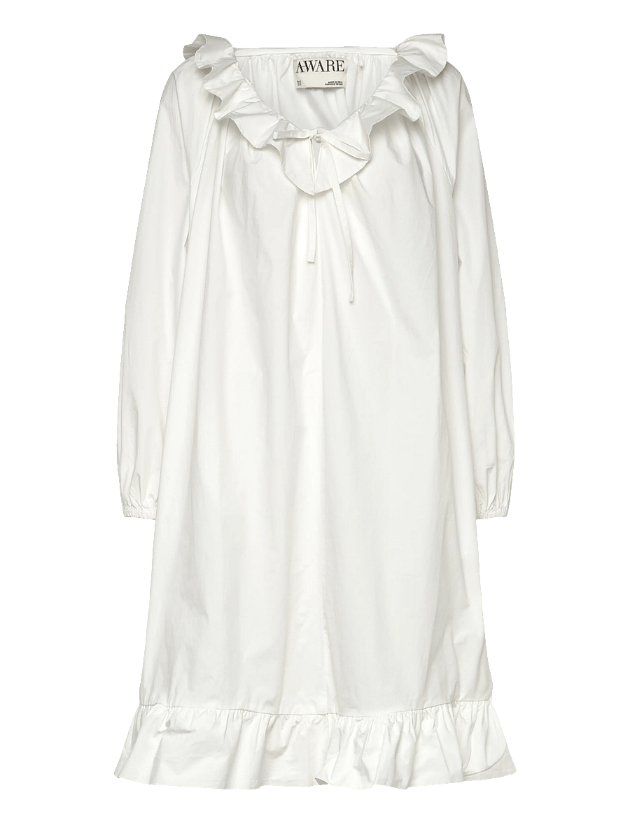 Vero Moda - AWAKARI LS V-NECK BLK DRESS - konfirmation - snow white - 0