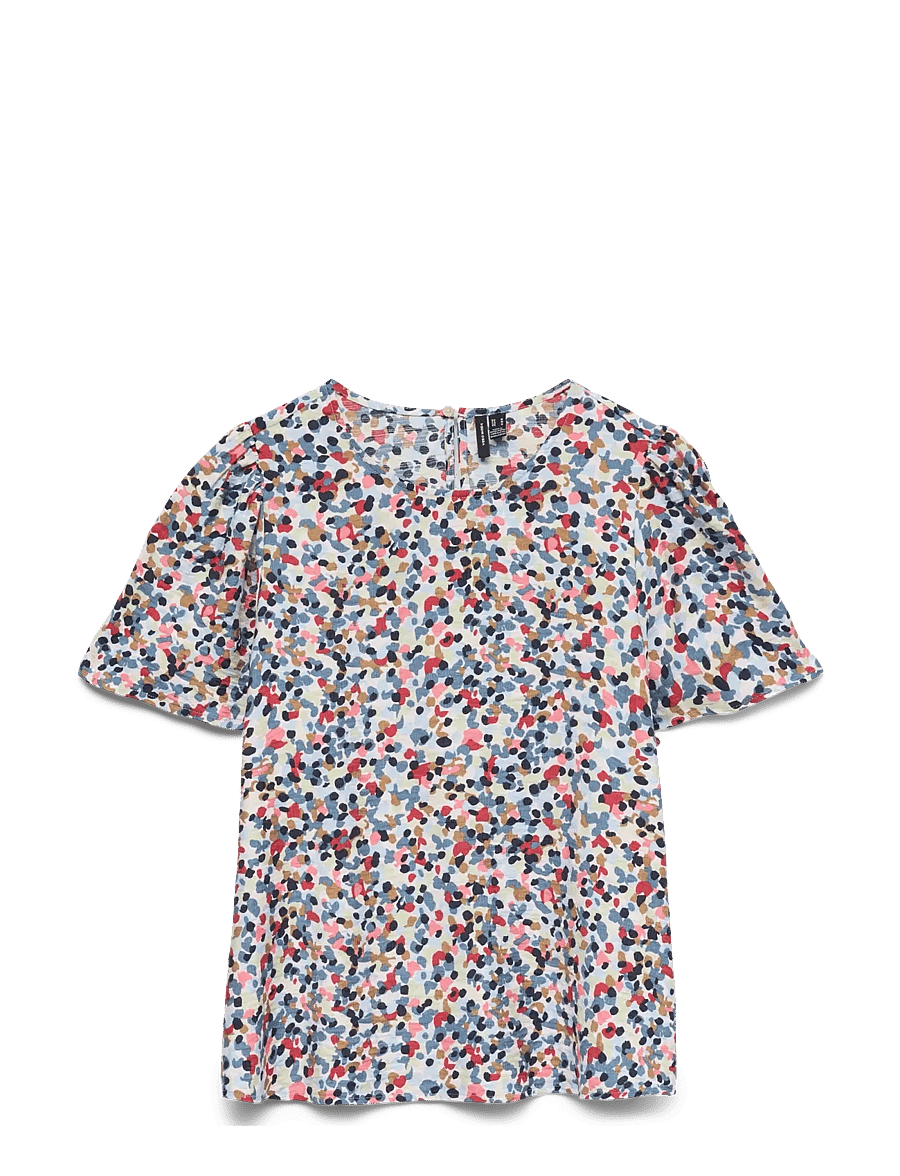 Vero Moda - VMSIENA SS TOP WVN - kurzärmelige blusen - night sky - 0