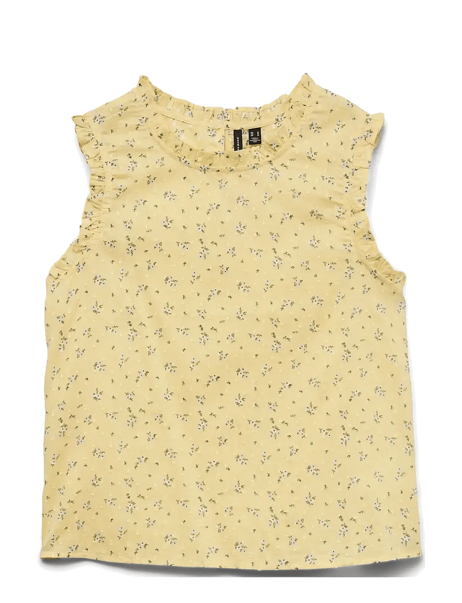 Vero Moda - VMTRINE SL TOP WVN NOOS - palaidinės be rankovių - pale banana - 0