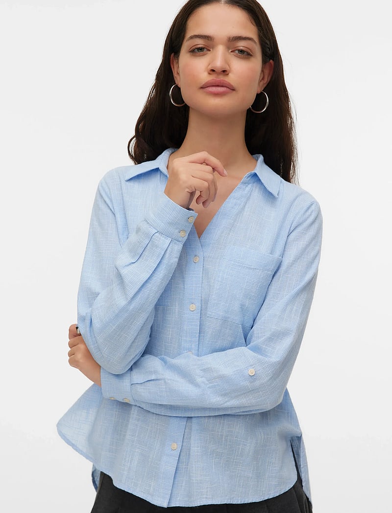 Vero Moda - VMTHILDE LS SHIRT WVN NOOS - leinenhemden - allure - 3