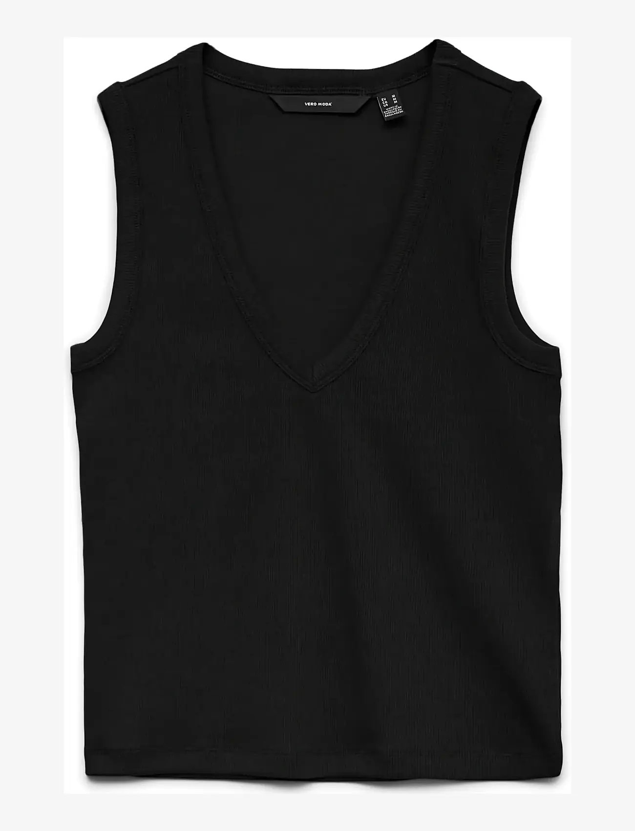 Vero Moda - VMCHLOE SL DEEP V-NECK TOP JRS NOOS - tanktops - black - 1