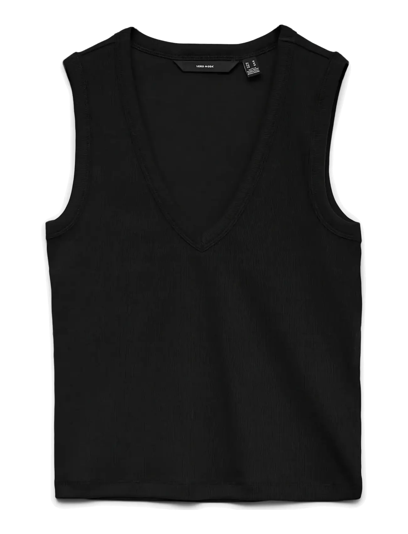 Vero Moda VMCHLOE SL DEEP V-NECK TOP JRS NOOS - Vaatteet - BLACK / black