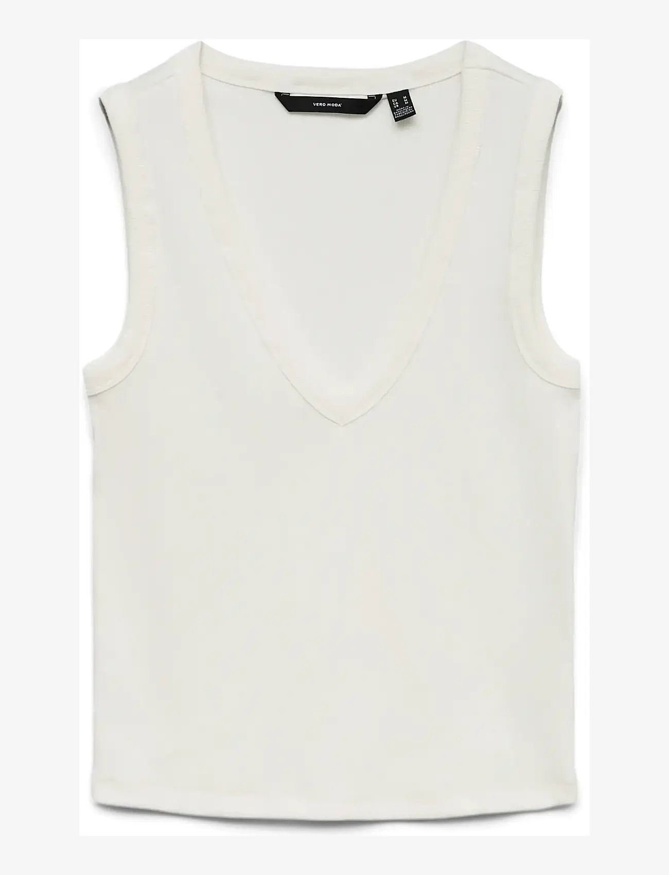 Vero Moda - VMCHLOE SL DEEP V-NECK TOP JRS NOOS - tanktops - snow white - 1