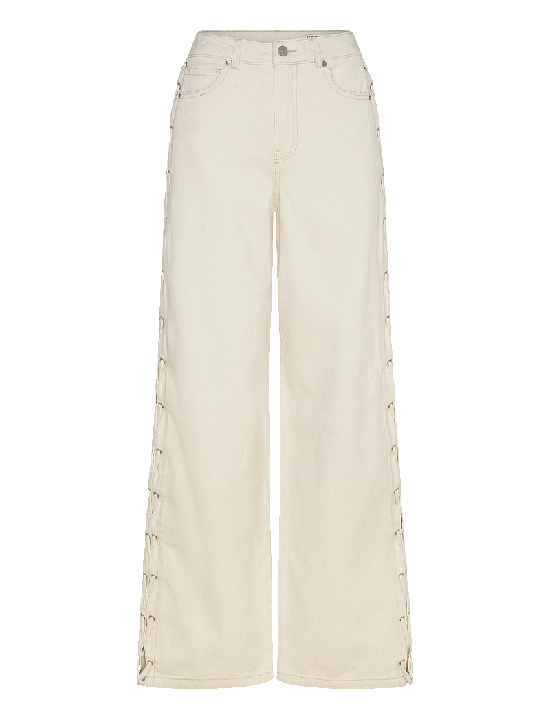 Vero Moda - VMRAE HR WIDE STRING ECRU JEANS - brede jeans - ecru - 1