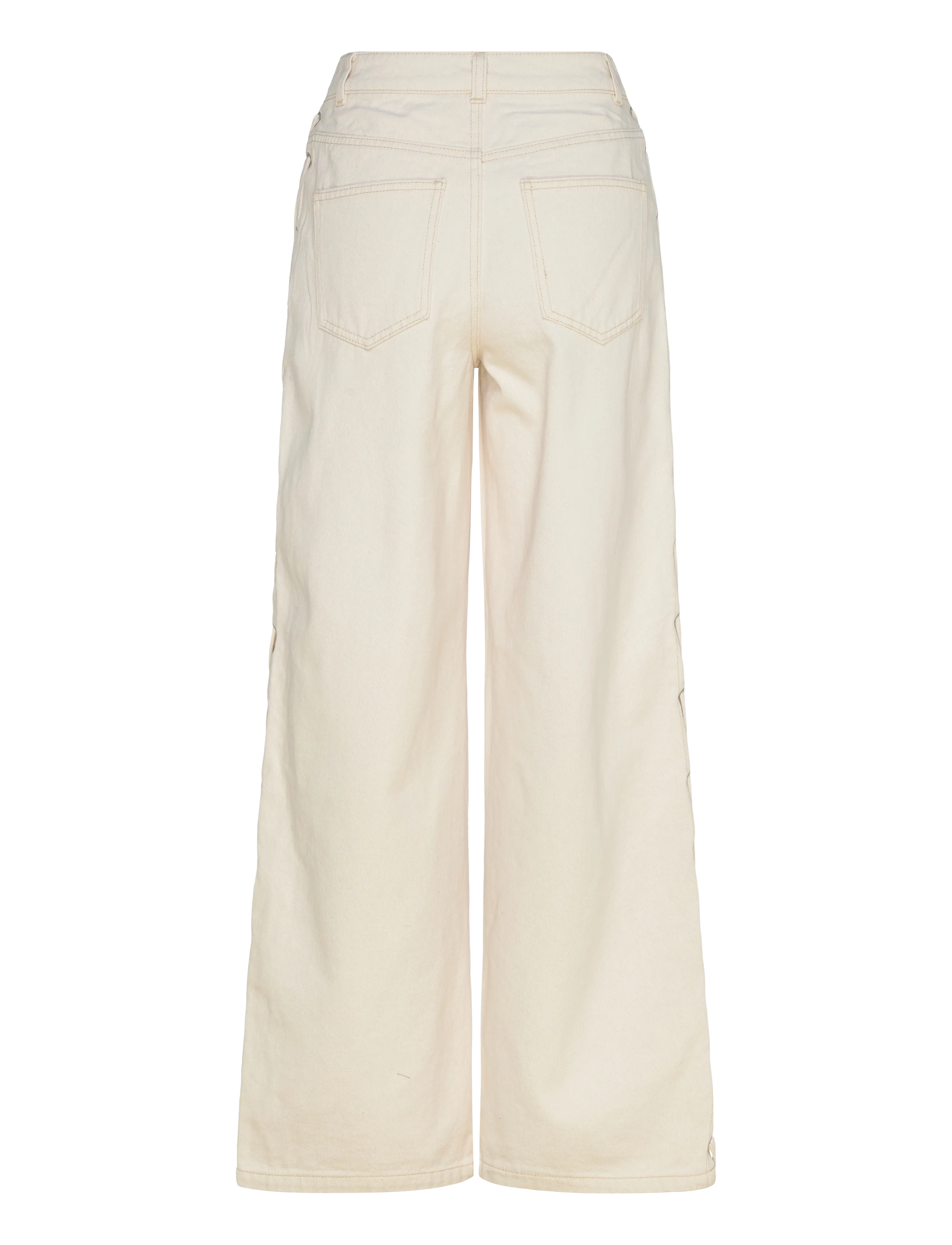 Vero Moda - VMRAE HR WIDE STRING ECRU JEANS - laia säärega teksad - ecru - 2