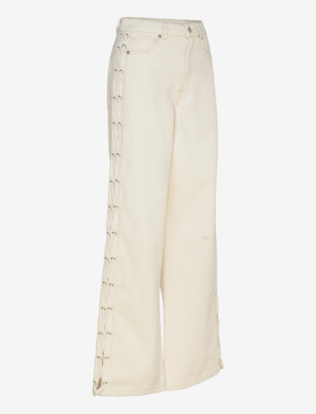Vero Moda - VMRAE HR WIDE STRING ECRU JEANS - brede jeans - ecru - 3