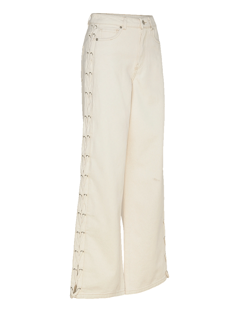 Vero Moda - VMRAE HR WIDE STRING ECRU JEANS - brede jeans - ecru - 3