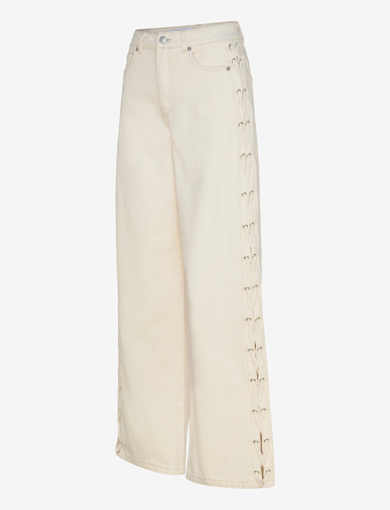 Vero Moda - VMRAE HR WIDE STRING ECRU JEANS - brede jeans - ecru - 4