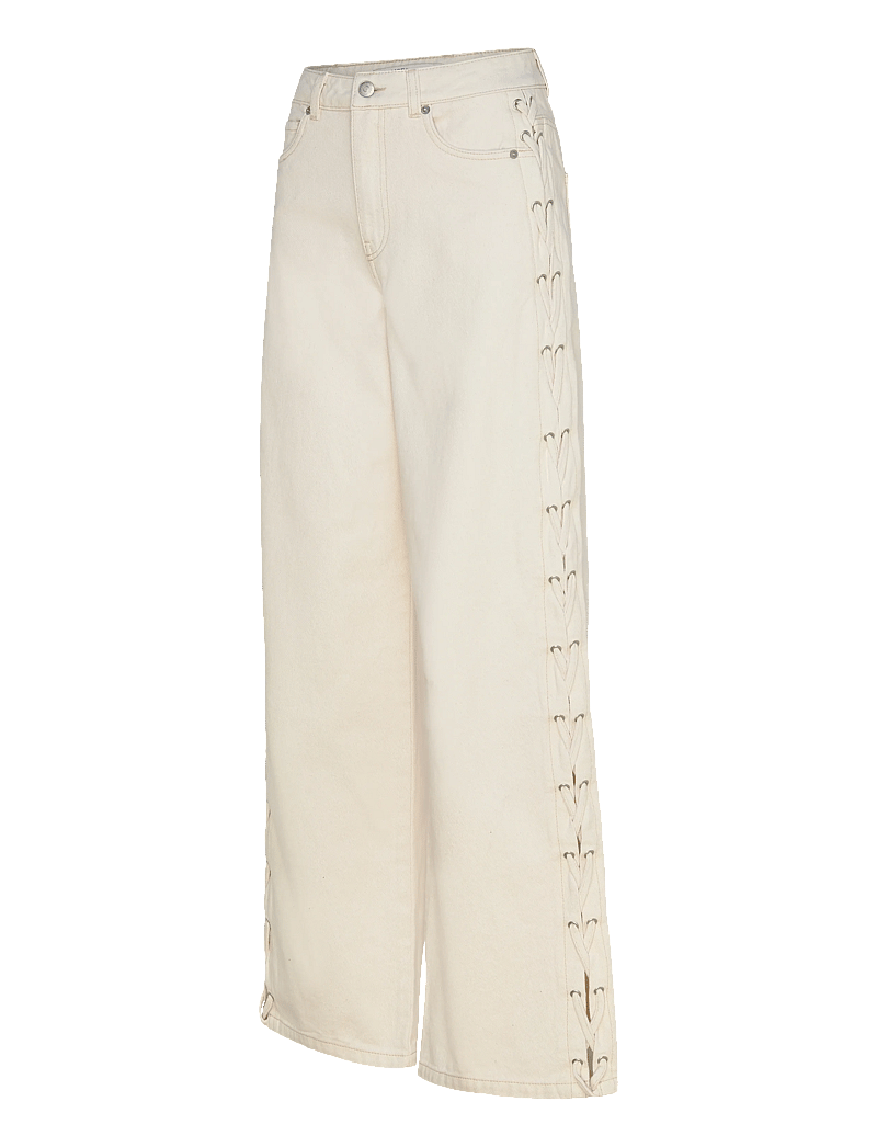 Vero Moda - VMRAE HR WIDE STRING ECRU JEANS - brede jeans - ecru - 4
