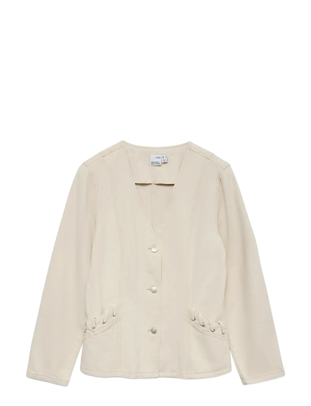 VMLEVA LS STRING ECRU DNM JACKET - ECRU