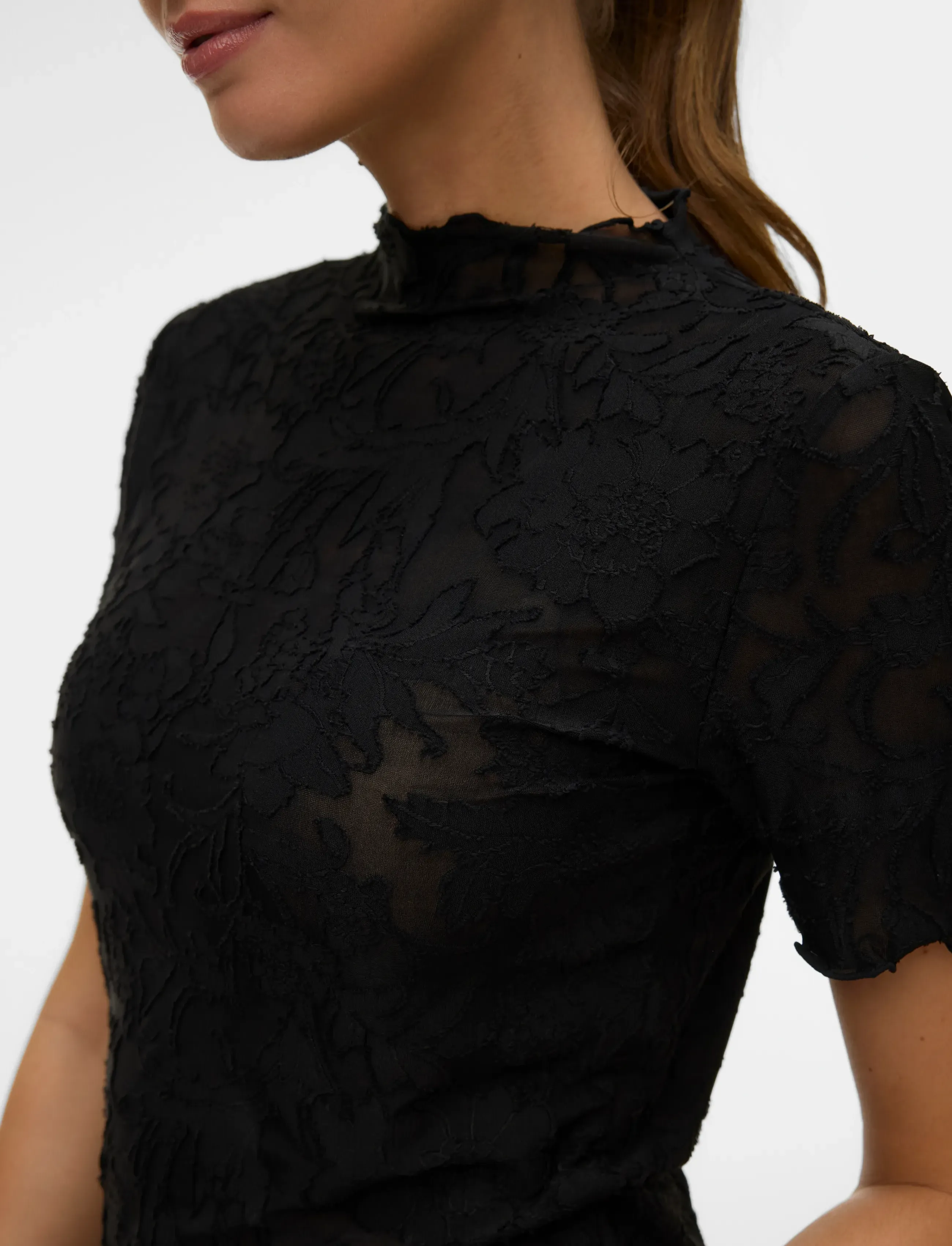 Vero Moda - VMLAYLA SS TOP JRS NOOS - t-shirts - black - 4